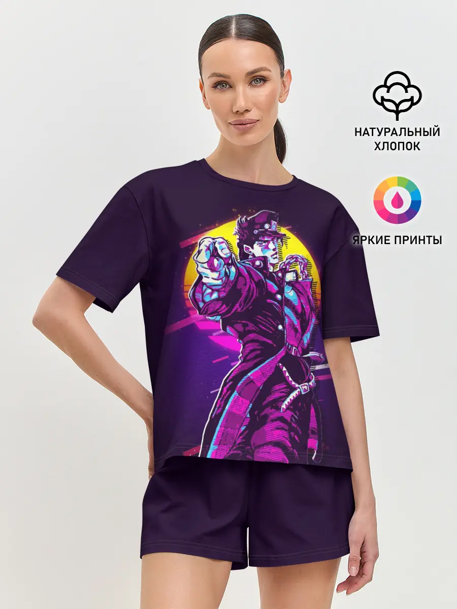 Женская пижама с шортами / Дзётаро указывает смазанный