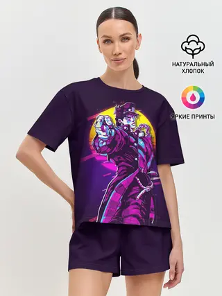 Женская пижама с шортами / Дзётаро указывает смазанный