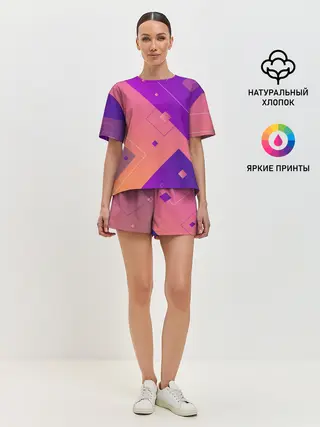 Женская пижама с шортами / Геометрия