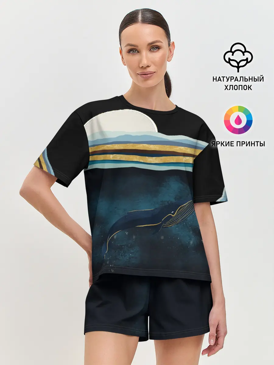 Женская пижама с шортами / Кит