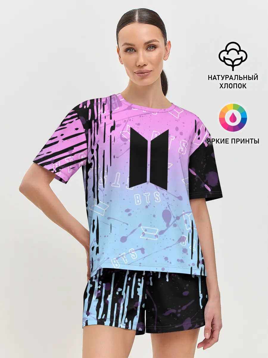Женская пижама с шортами / BTS.