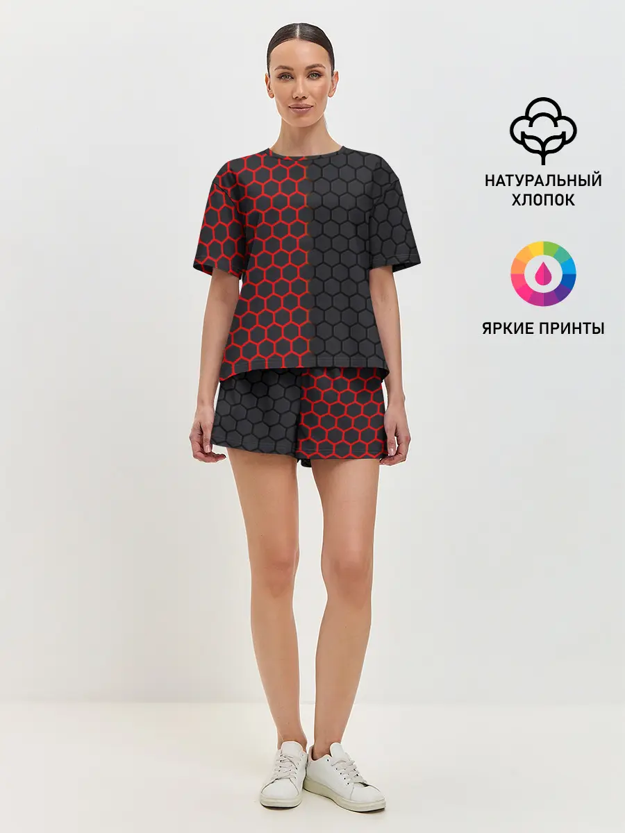 Женская пижама с шортами / НЕОНОВЫЕ СОТЫ