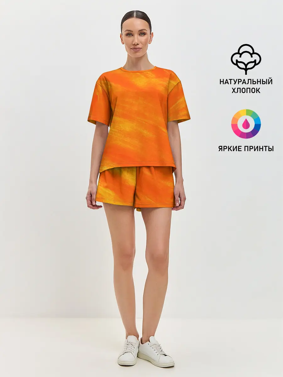 Женская пижама с шортами / ОРАНЖЕВАЯ КРАСКА