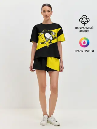Женская пижама с шортами / Питтсбург Пингвинз