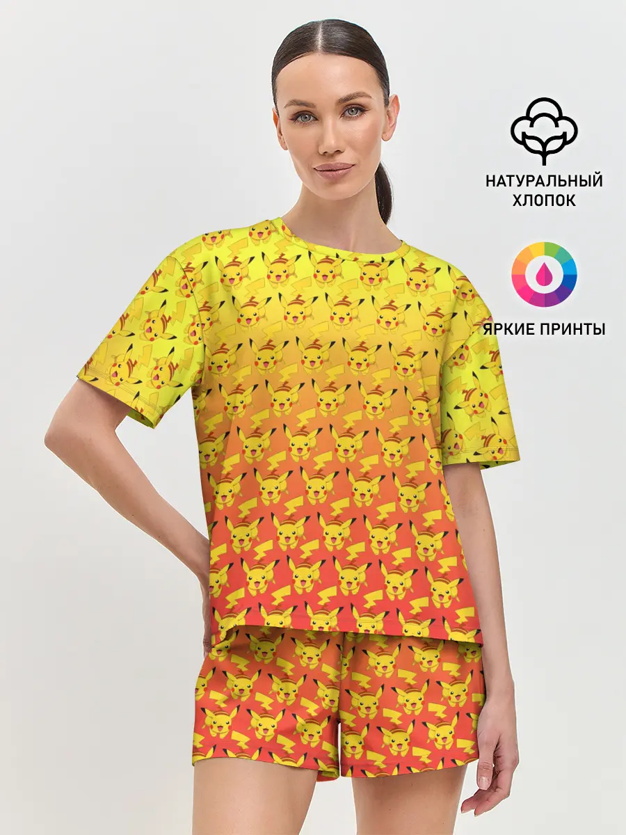 Женская пижама с шортами / Pikachu Pika Pika