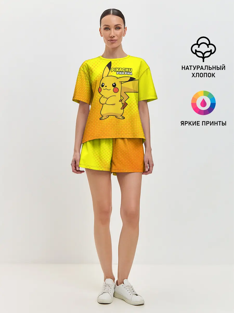 Женская пижама с шортами / Pikachu Pika Pika