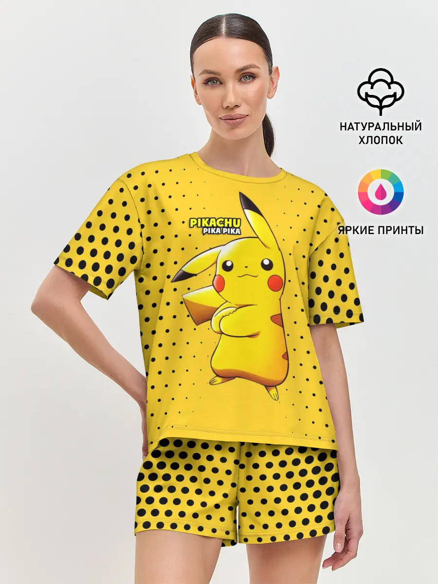 Женская пижама с шортами / Pikachu Pika Pika