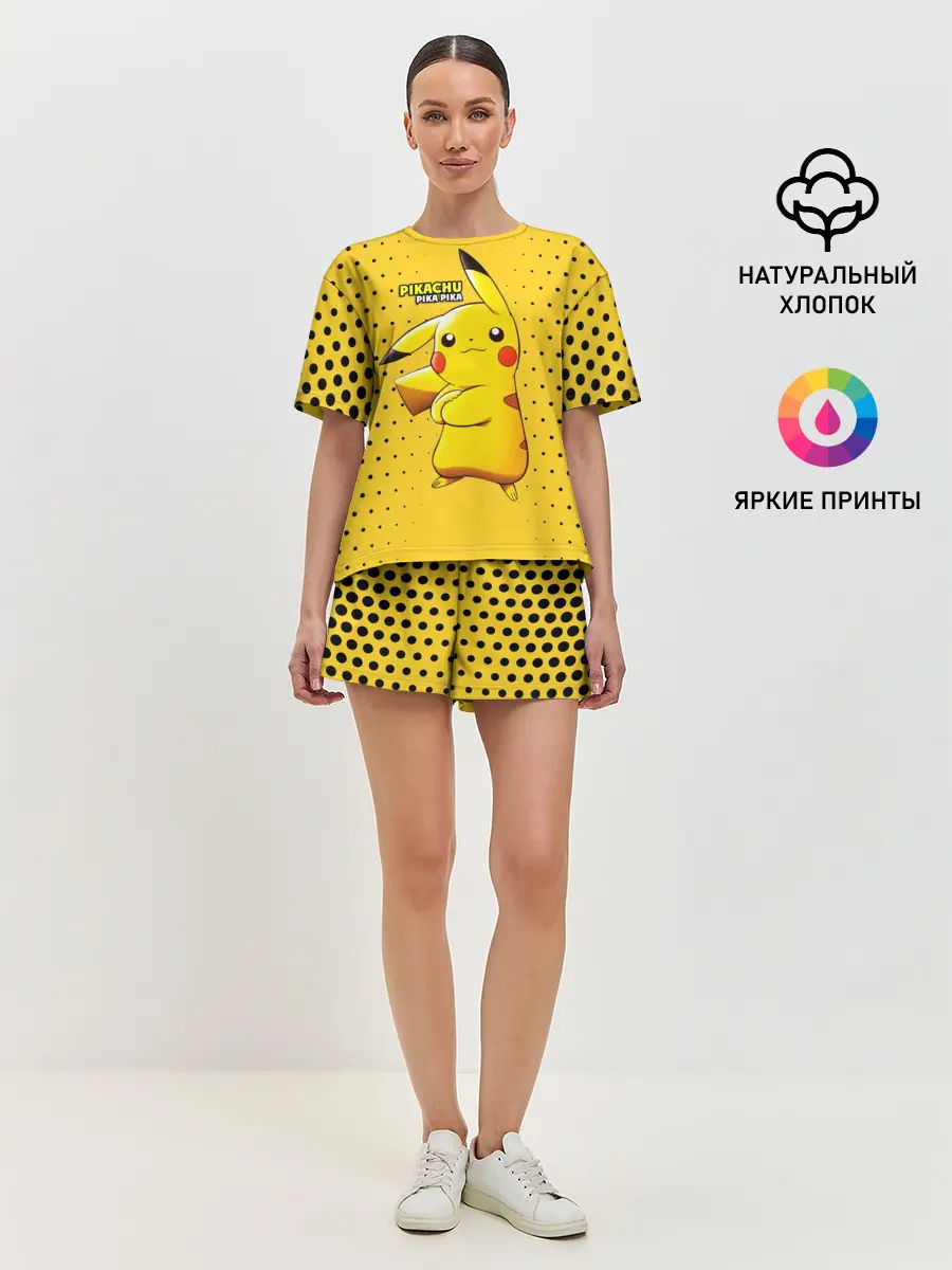 Женская пижама с шортами / Pikachu Pika Pika