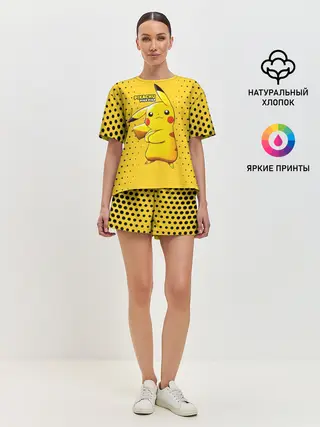 Женская пижама с шортами / Pikachu Pika Pika