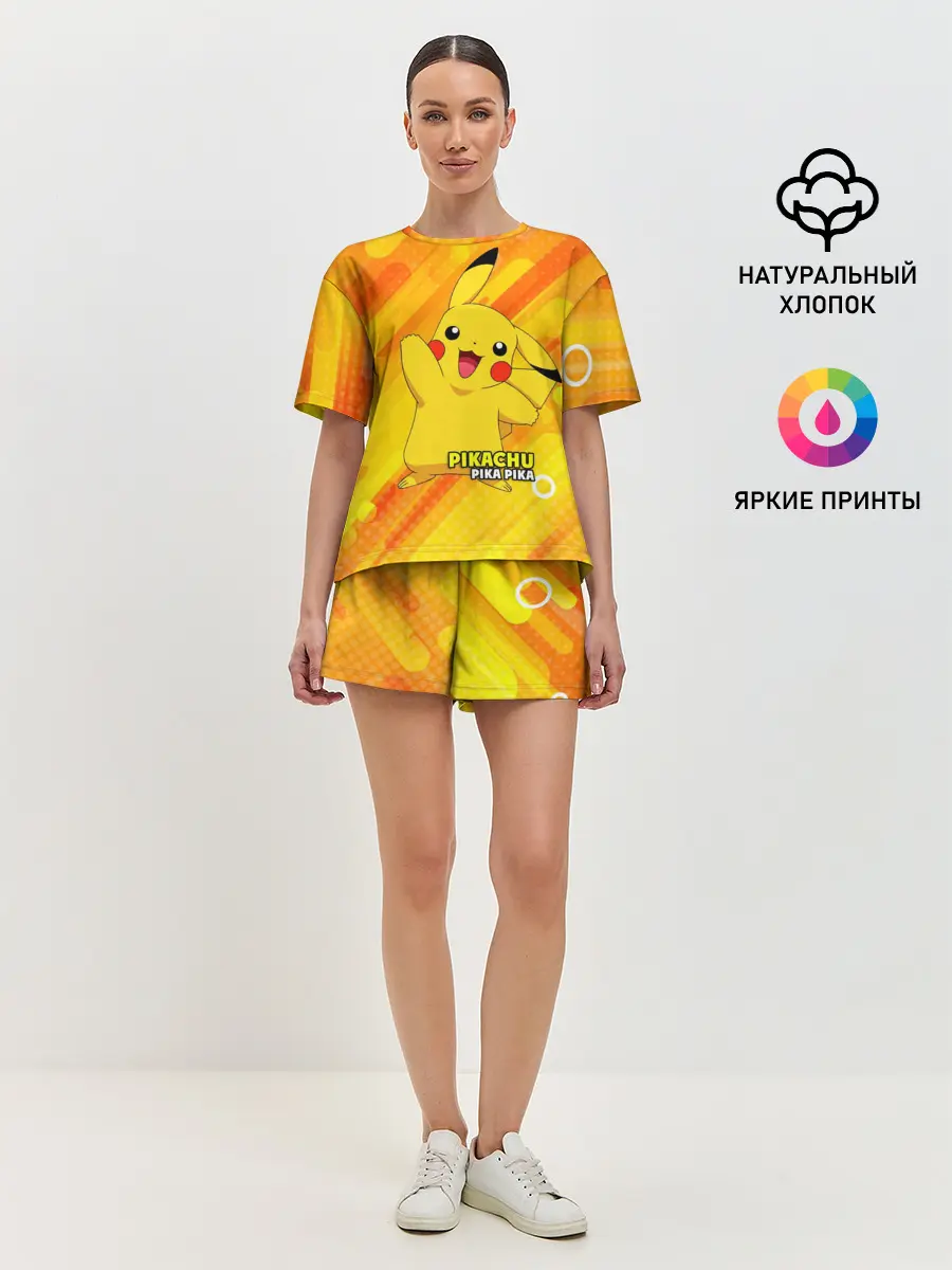 Женская пижама с шортами / Pikachu Pika Pika