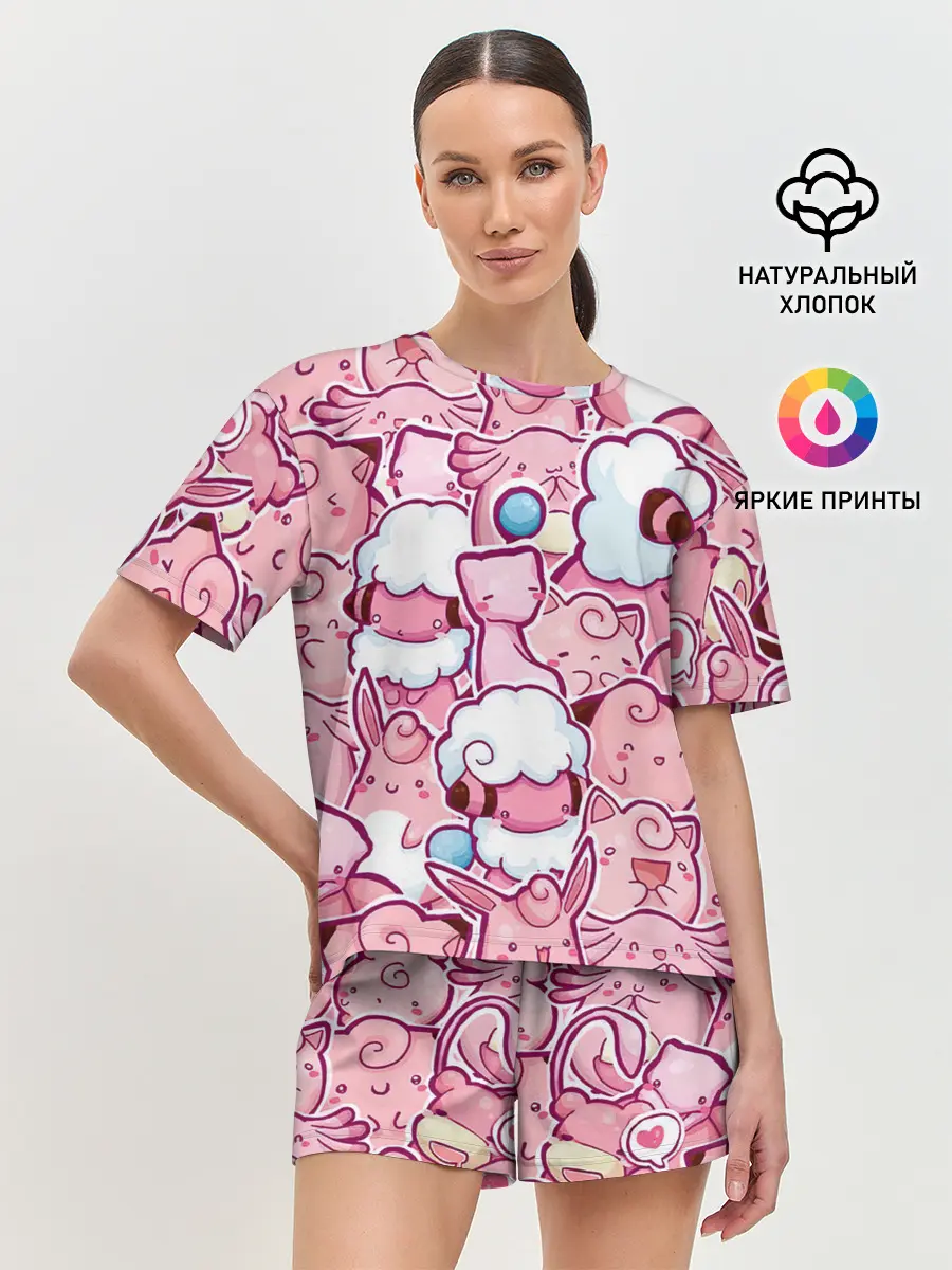 Женская пижама с шортами / Розовое собрание