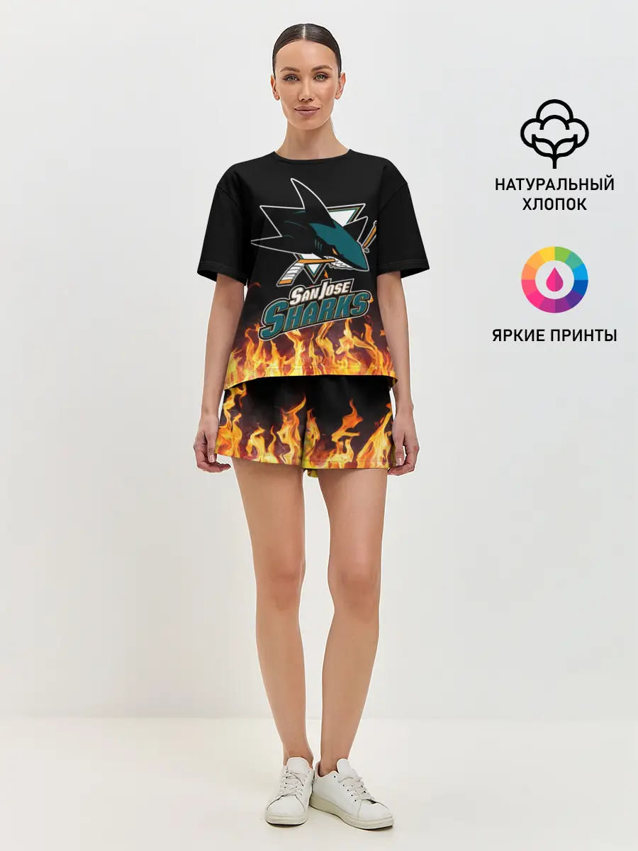 Женская пижама с шортами / Сан-Хосе Шаркс