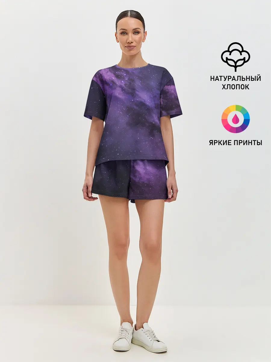 Женская пижама с шортами / Космос
