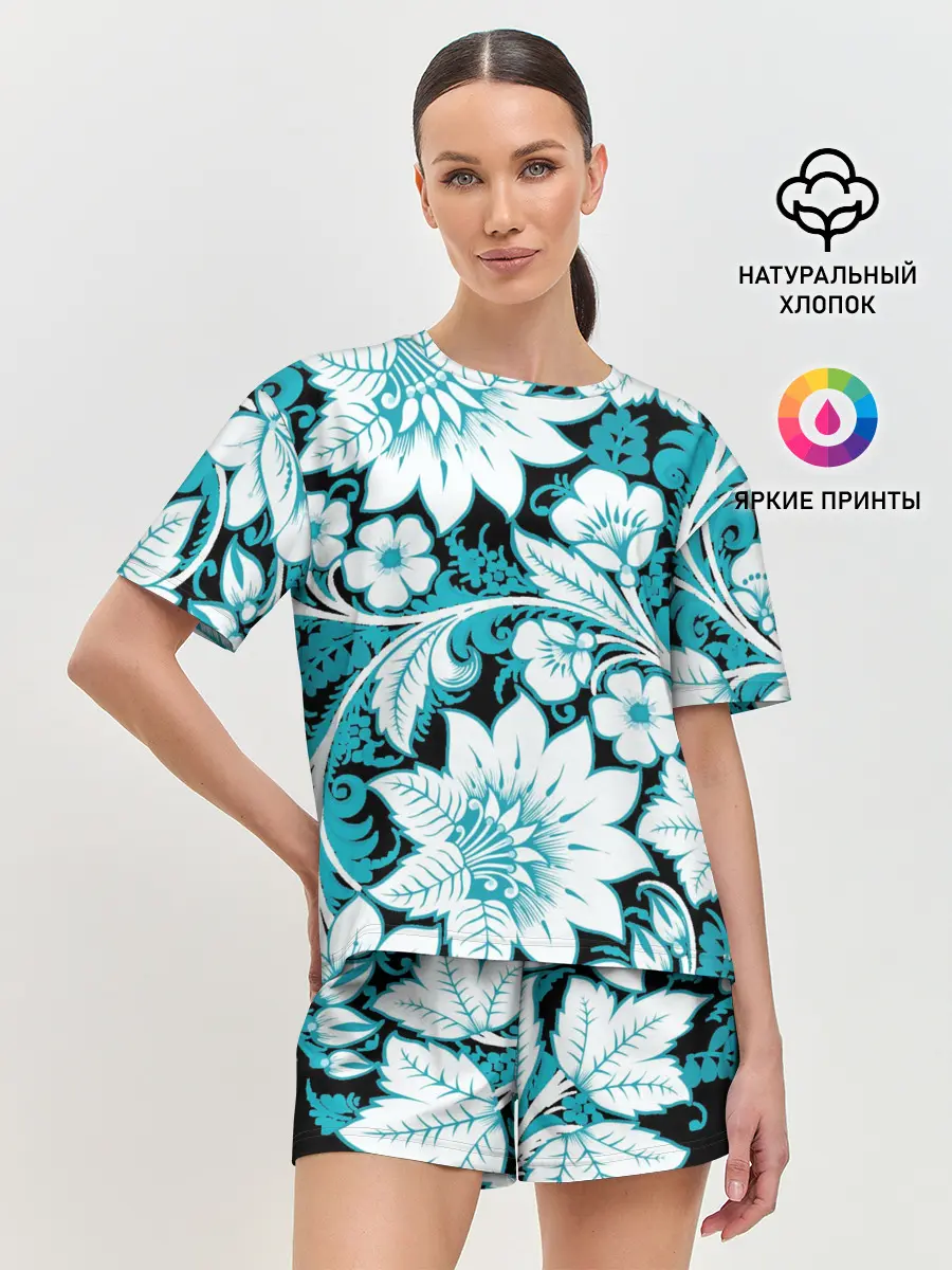 Женская пижама с шортами / Хохлома 2021