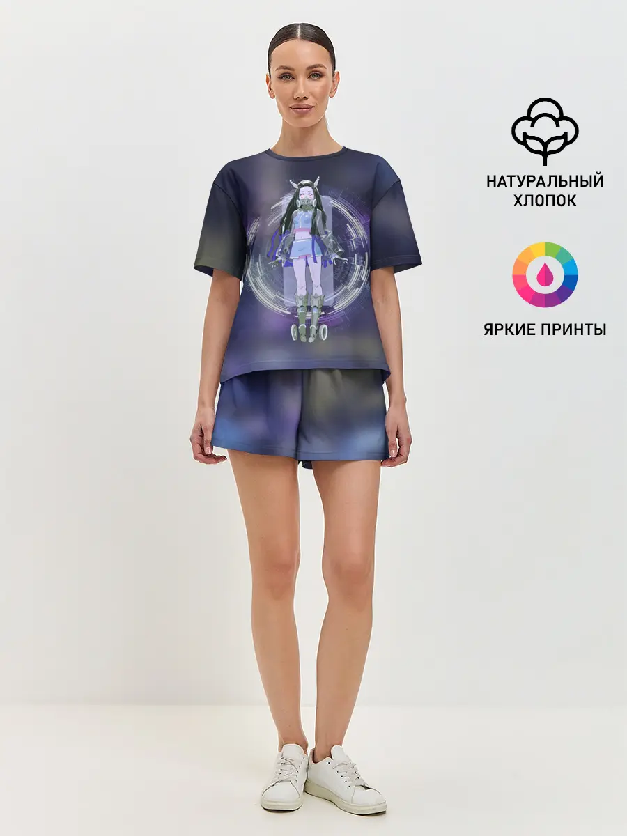 Женская пижама с шортами / Nezuko Cyberpunk