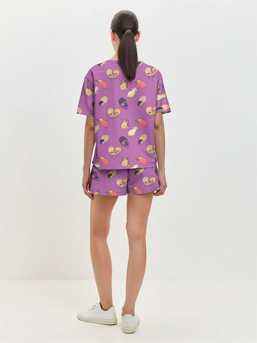 Женская пижама с шортами / Спящие мыши