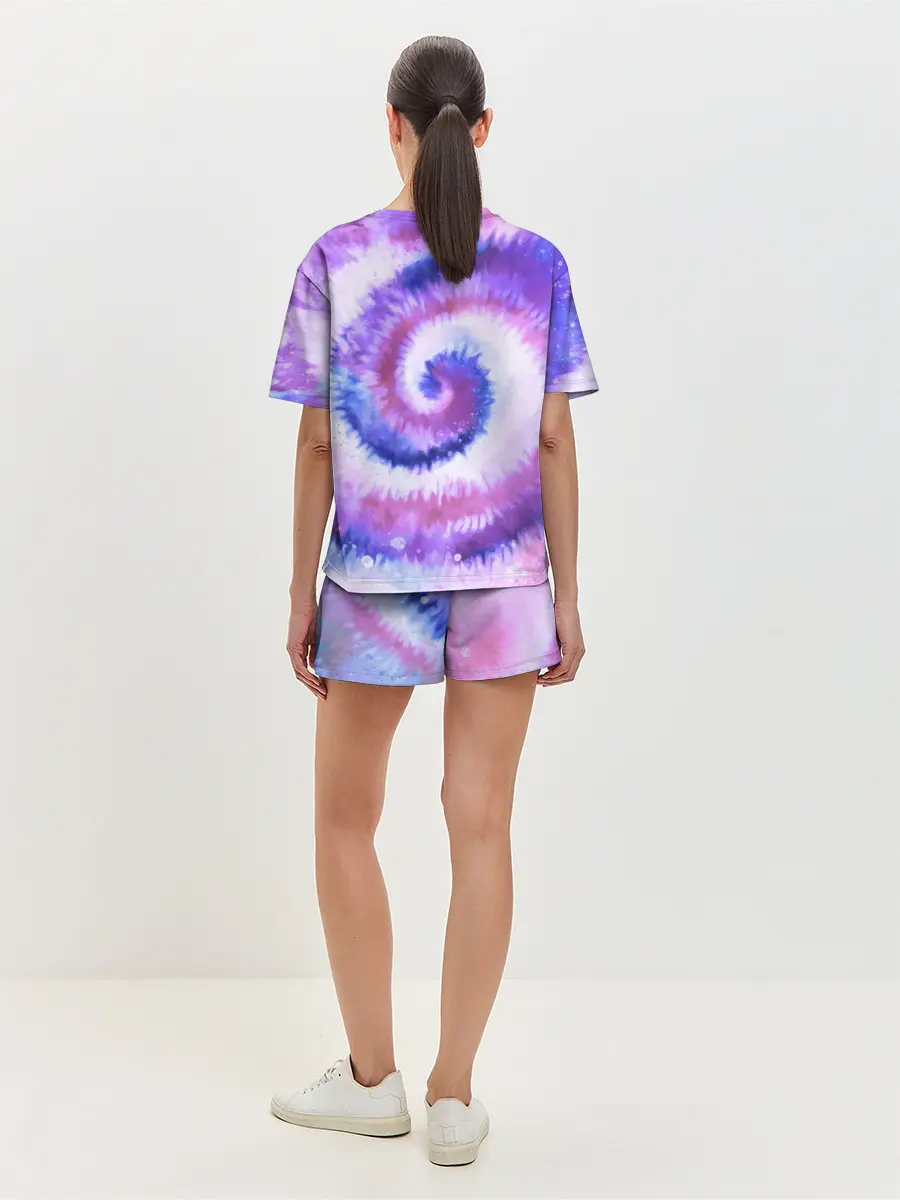 Женская пижама с шортами / TIE-DYE PURPLE
