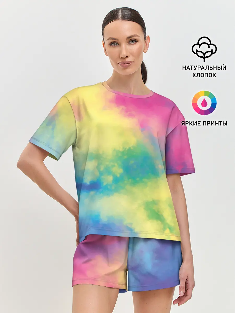 Женская пижама с шортами / Tie-Dye