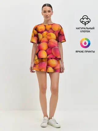 Женская пижама с шортами / Персики