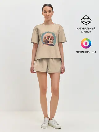 Женская пижама с шортами / Череп