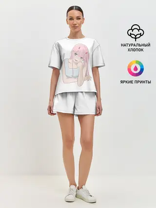 Женская пижама с шортами / Милая Zero Two