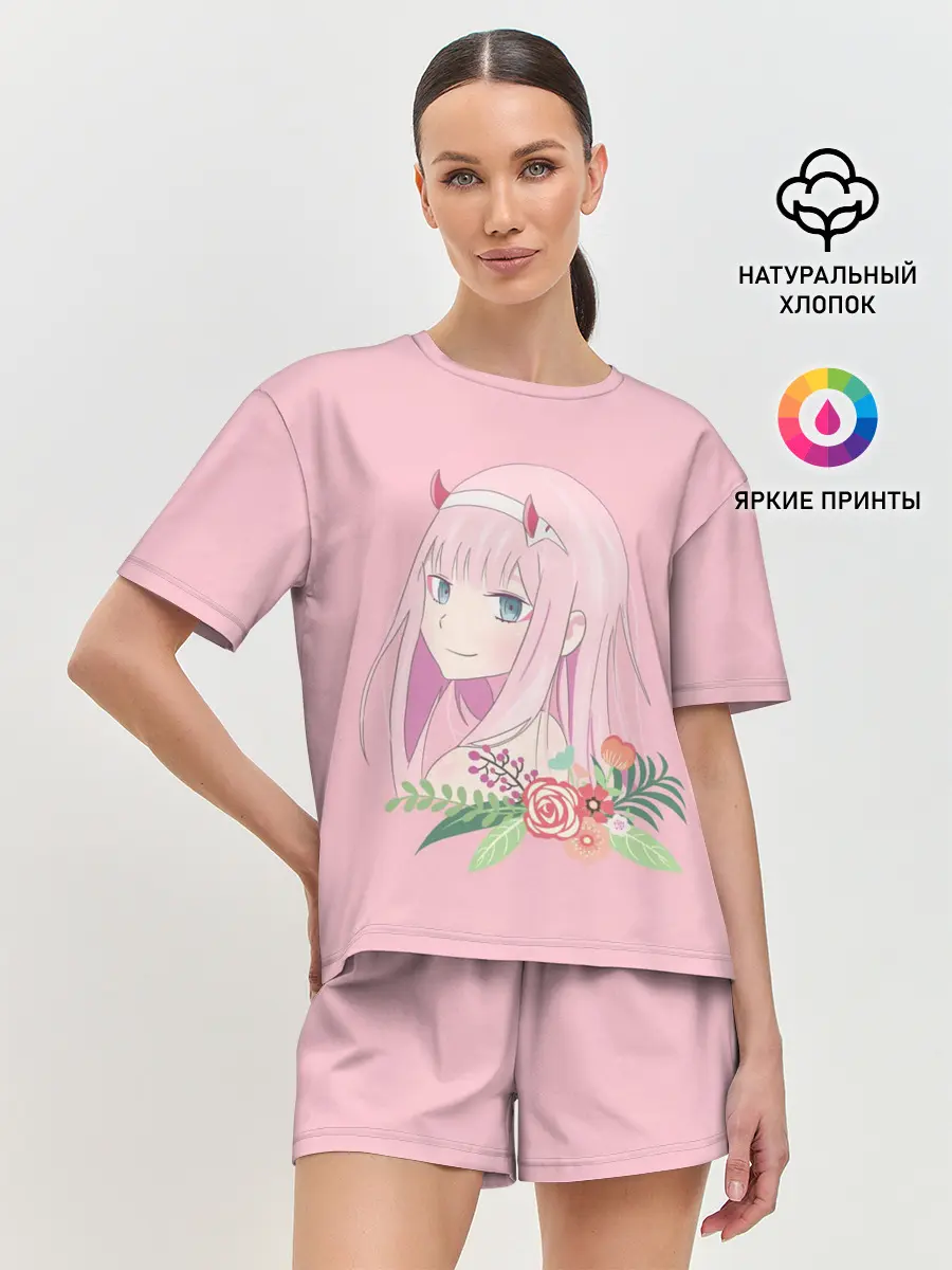 Женская пижама с шортами / Pink Zero Two