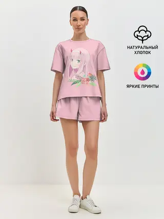 Женская пижама с шортами / Pink Zero Two