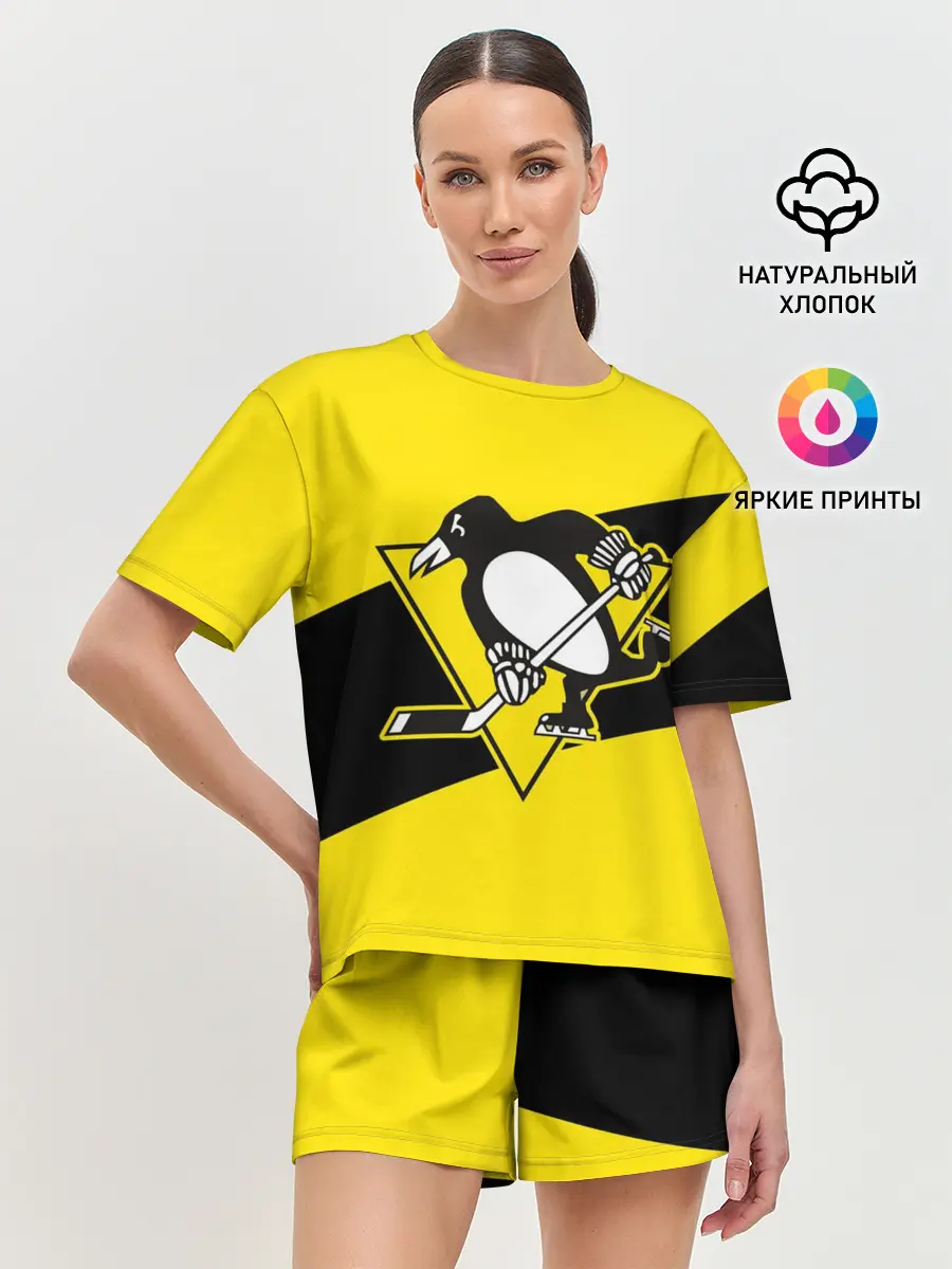 Женская пижама с шортами / Питтсбург Пингвинз