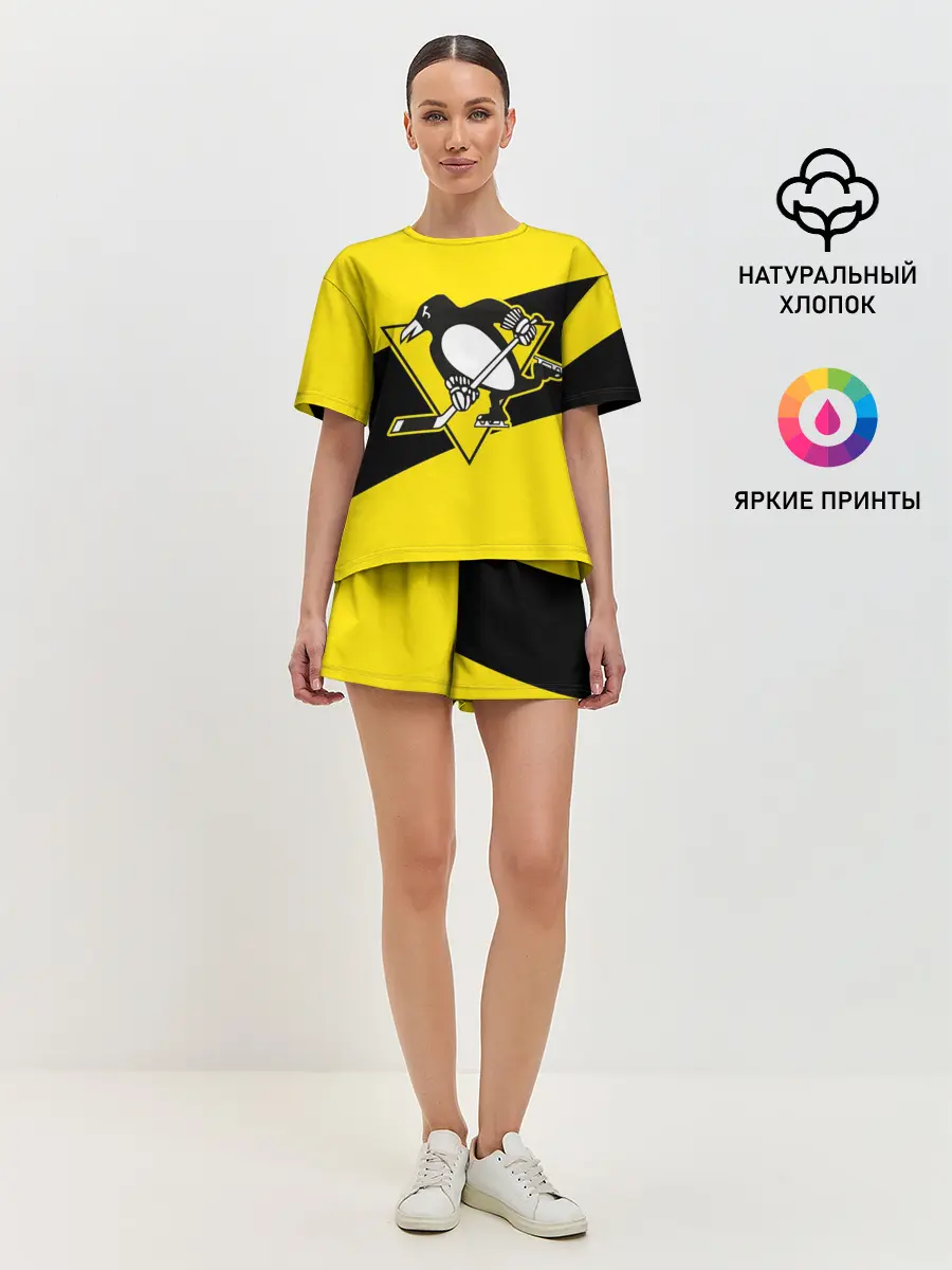 Женская пижама с шортами / Питтсбург Пингвинз