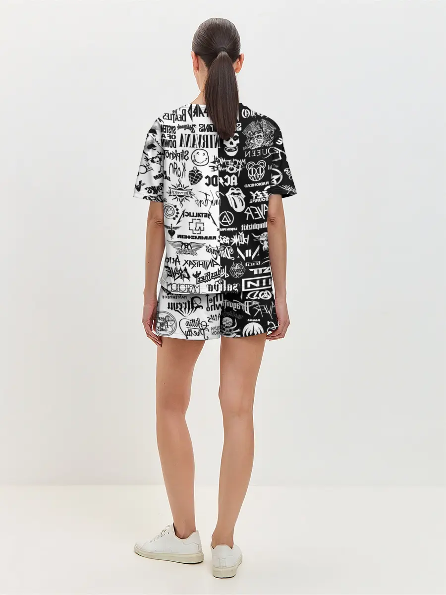 Женская пижама с шортами / Эмблемы Рок Групп