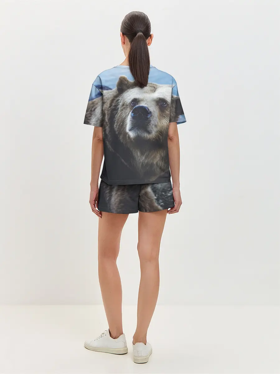 Женская пижама с шортами / Гризли