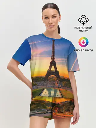 Женская пижама с шортами / Эйфелева башня