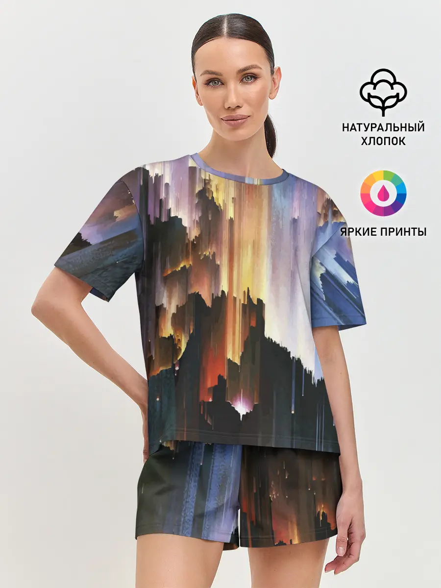 Женская пижама с шортами / Space