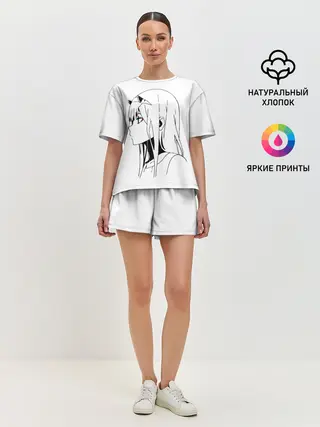 Женская пижама с шортами / Ноль Два. Контур