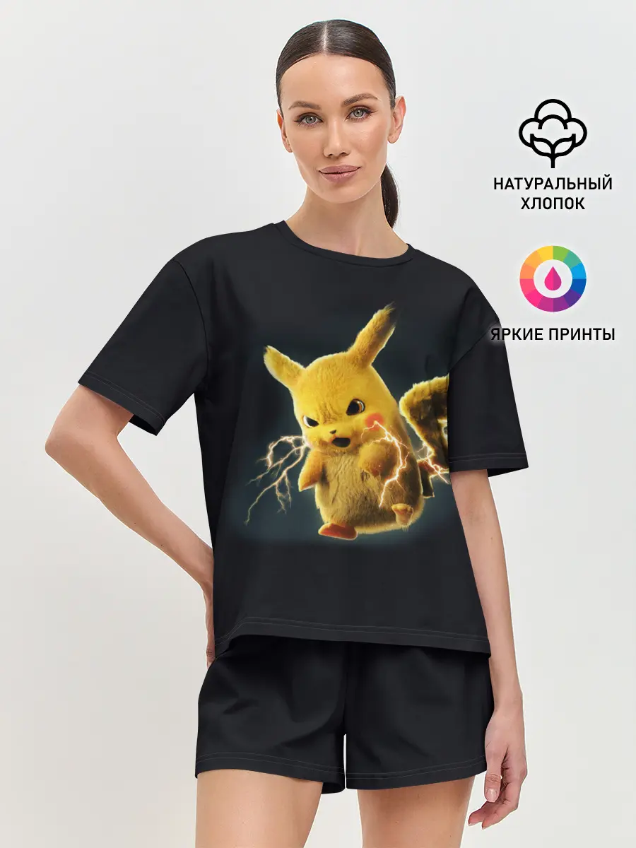 Женская пижама с шортами / Pikachu Pika Pika