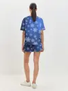 Женская пижама с шортами / Снежинки.