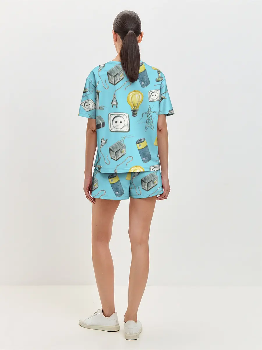 Женская пижама с шортами / Electricity and wires