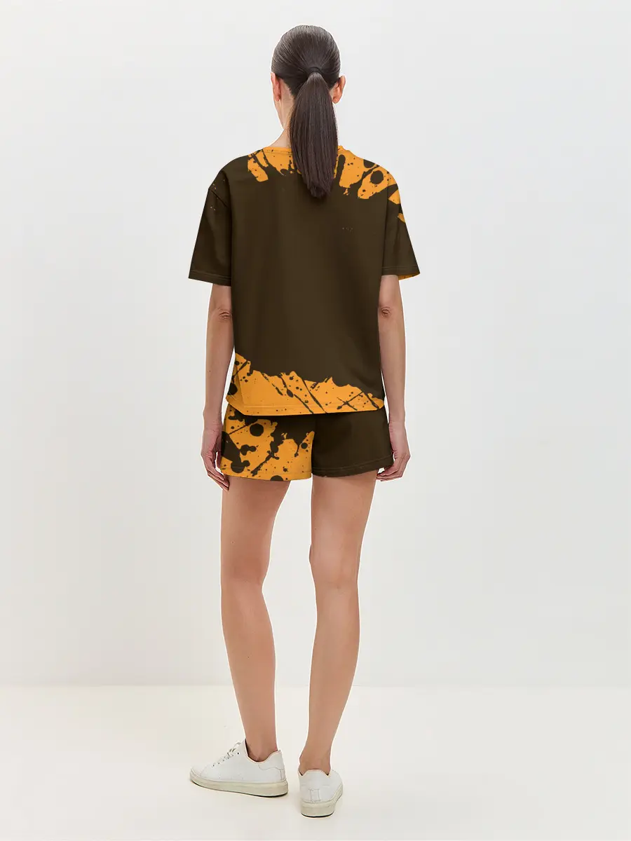 Женская пижама с шортами / КОТ - FLUFF OFF / Отвали