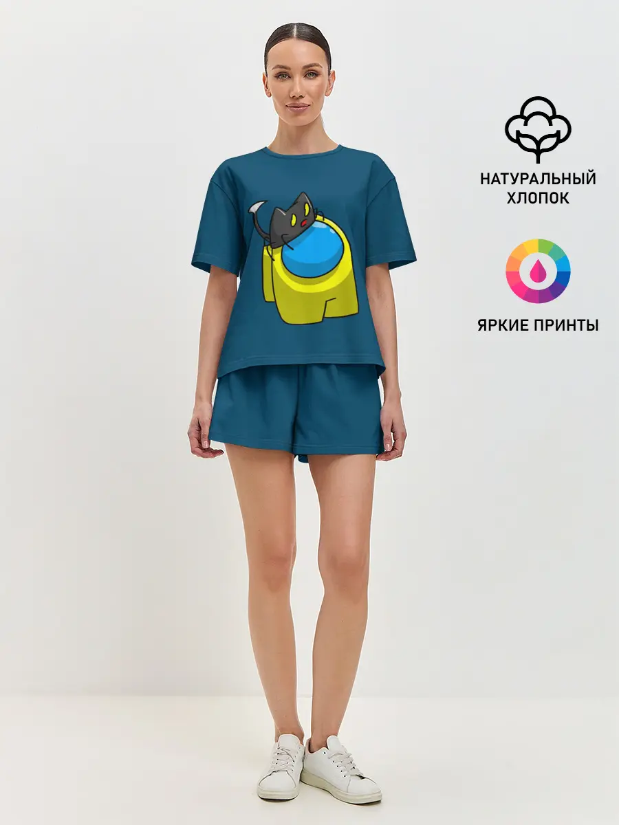 Женская пижама с шортами / Among Us | Cat