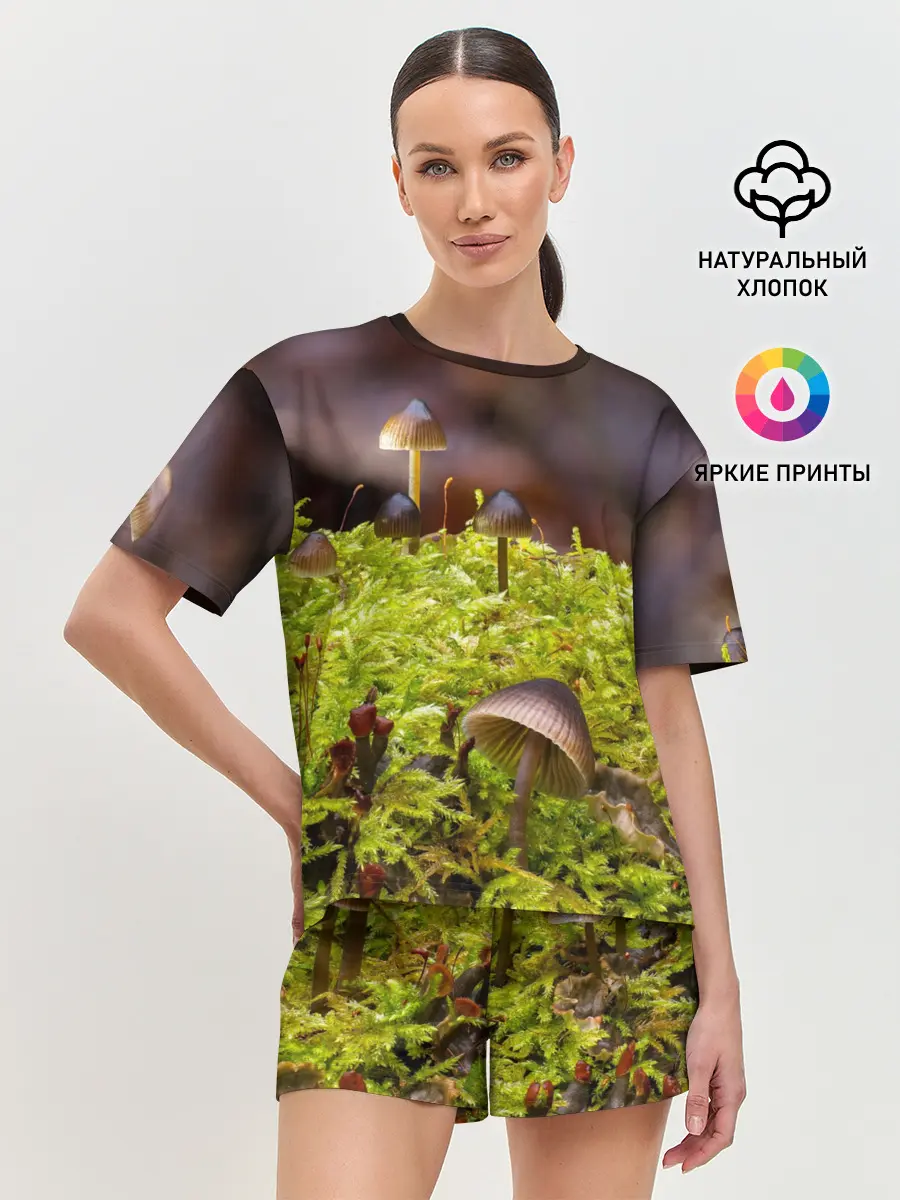 Женская пижама с шортами / Мох