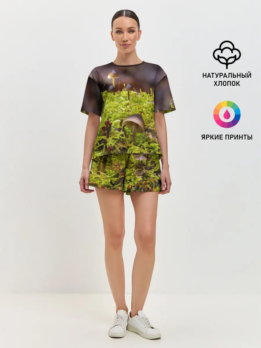 Женская пижама с шортами / Мох