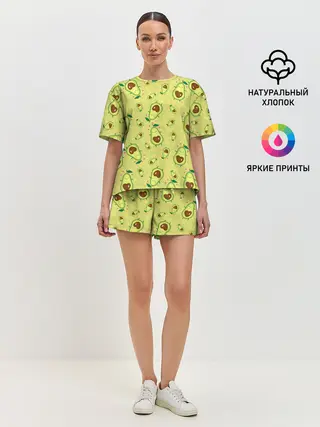 Женская пижама с шортами / Милашка авокадик