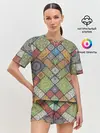 Женская пижама с шортами / Мандалы лоскутный печворк