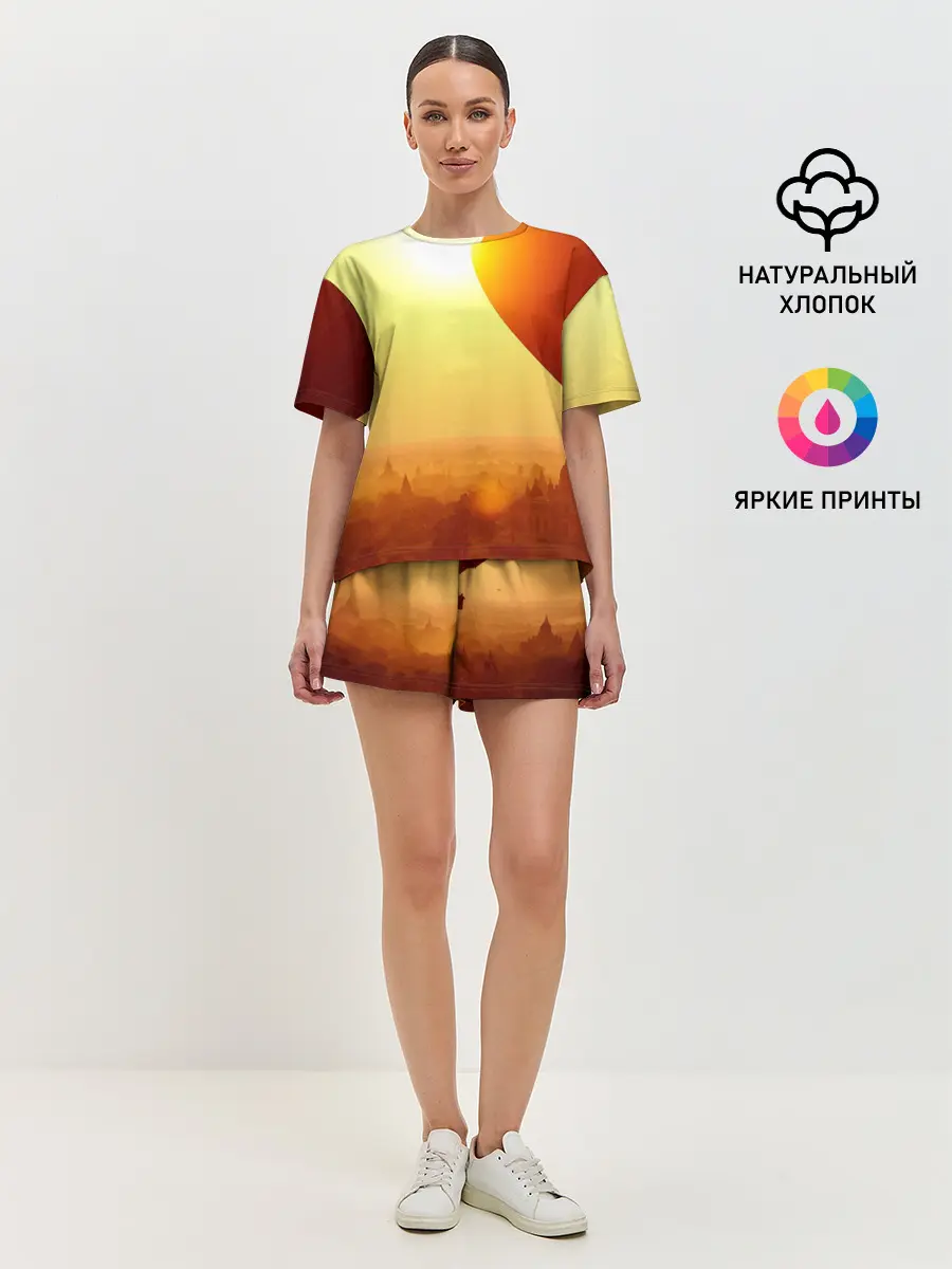 Женская пижама с шортами / Город в пустыне