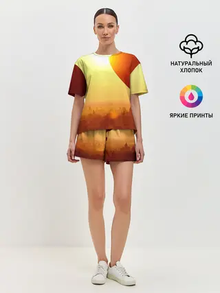 Женская пижама с шортами / Город в пустыне