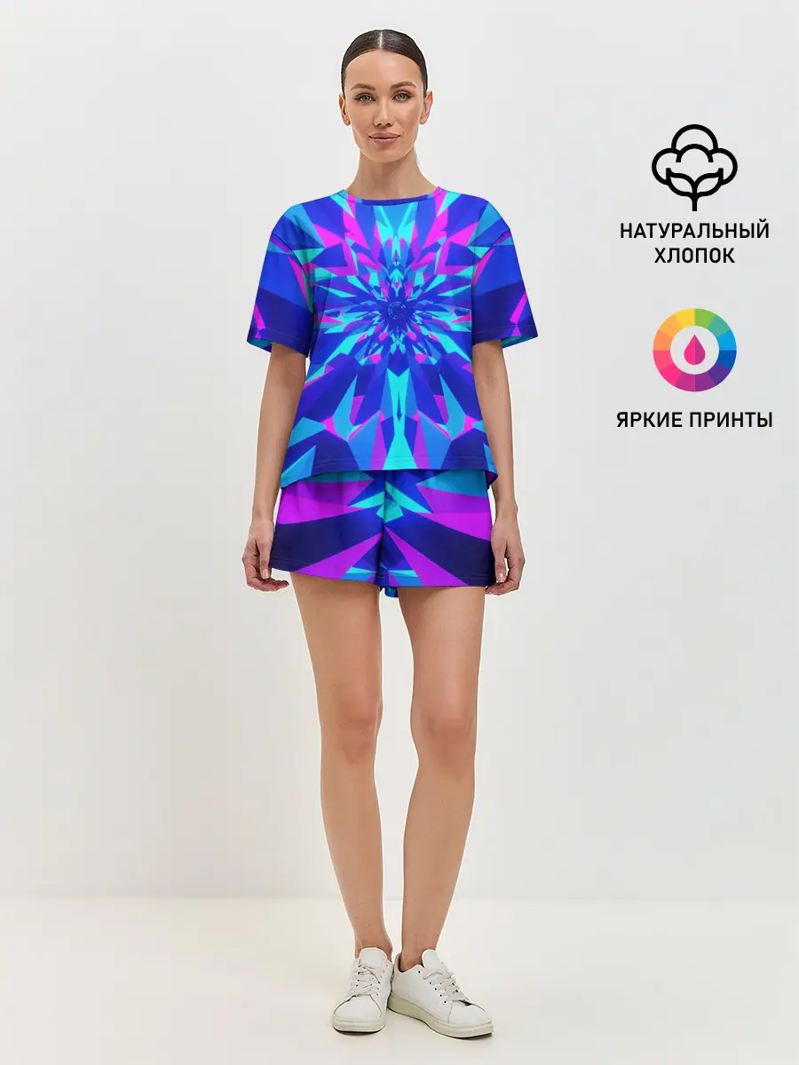 Женская пижама с шортами / Оптическая иллюзия