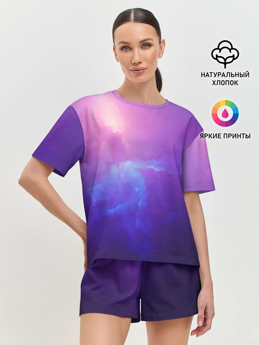 Женская пижама с шортами / Туманность