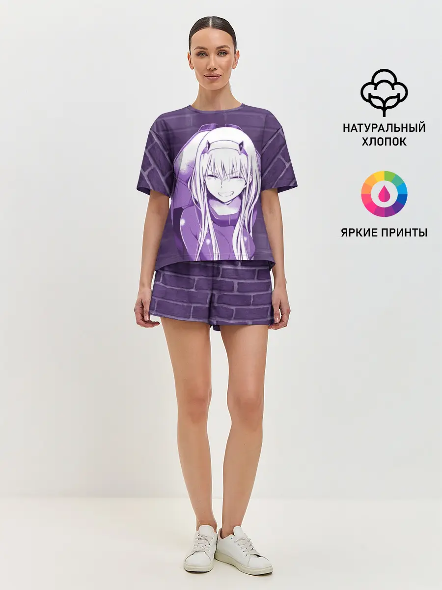 Женская пижама с шортами / Zero Two brickwall