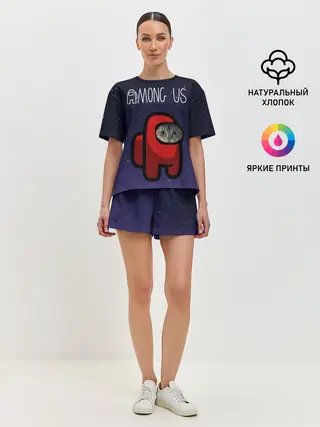 Женская пижама с шортами / Cat impostor