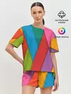 Женская пижама с шортами / Разноцветный узор